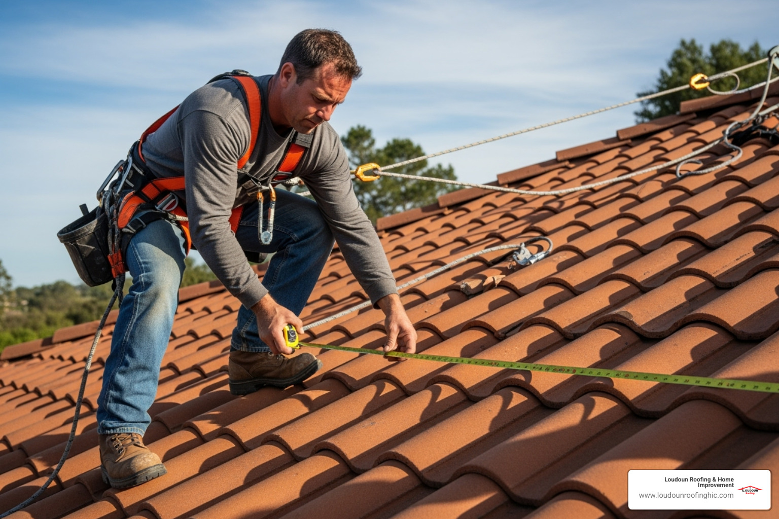 Spanish-style clay tile roof installed by Casa Mora Roofing